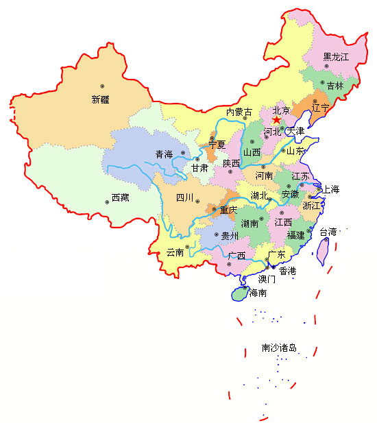 中国34个省自治区直辖市特别行政区详细电子地图